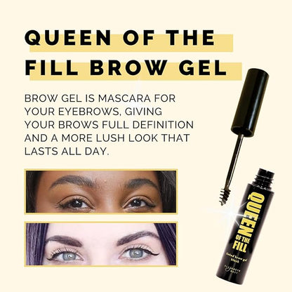 Elizabeth Mott Eyebrow Gel - Queen of the Fill Tinted Brow Filler, Volumizer & Setter - Waterproof, Long-Lasting Brow Makeup to Define & Cover Grays - Smudge-Proof, Cruelty-Free, Auburn,Shade 4g