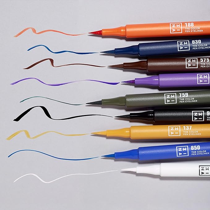 3INA The Color Pen Eyeliner 575 - Ultra Fine Tip 14H Brown Longwear Liquid Liner - Vibrant Colors, Matte, Smudgeproof, Flake Proof Eye Makeup - Cruelty Free, Paraben Free, Vegan Cosmetics - Brown