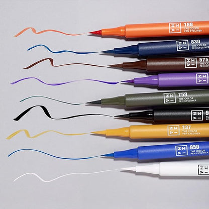 3INA The Color Pen Eyeliner 575 - Ultra Fine Tip 14H Brown Longwear Liquid Liner - Vibrant Colors, Matte, Smudgeproof, Flake Proof Eye Makeup - Cruelty Free, Paraben Free, Vegan Cosmetics - Brown