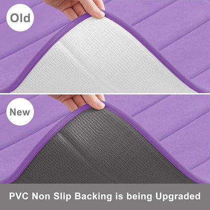 Buganda Memory Foam Bath Mat, 47" x 20", Ultra Soft and Non-Slip Bathroom Rugs, Water Absorbent and Machine Washable Bath Rug Runner for Bathroom, Shower, and Tub, Lavender