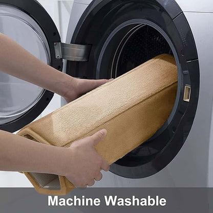 Buganda Memory Foam Bath Mat, 35.4" x 24", Ultra Soft and Non-Slip Bathroom Rugs, Water Absorbent and Machine Washable Bath Rug Runner for Bathroom, Shower, and Tub, Camel