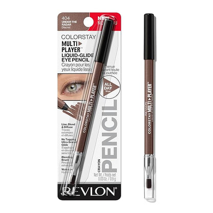 REVLON ColorStay Multiplayer Liquid-Glide Eye Pencil, Multi-Use Makeup With Blending Brush, Blends Then Sets, Creamy Texture, Waterproof, Smudge-proof, Longwearing, 404 Under the Radar, 0.03 Oz