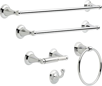 Delta Windemere (1-Pack) Toilet Paper Holder Polished Chrome Tissue Roll Holder for Bathroom Organization and Storage Spring Loaded Toilet Tissue Holder Wall Bathroom Accessories 70050