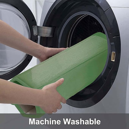 Buganda Memory Foam Bath Mat, 47" x 17", Ultra Soft and Non-Slip Bathroom Rugs, Water Absorbent and Machine Washable Bath Rug Runner for Bathroom, Shower, and Tub, Olive Green