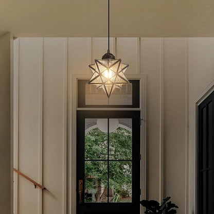 Clear Glass Chandeliers Lighting Pendant Lights for Kitchen Island Dining Room Light Fixture Chandeliers Hanging Light with Warm Light Bulb