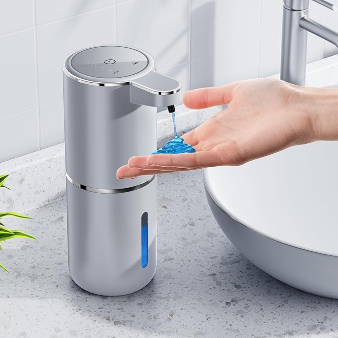 Automatic Liquid Soap Dispenser,380ml Wall Mount Touchless 4 Gear Adjustable Electric Liquid Soap Dispenser,USB Rechargeable with Sensor for Bathroom,Kitchen,Office