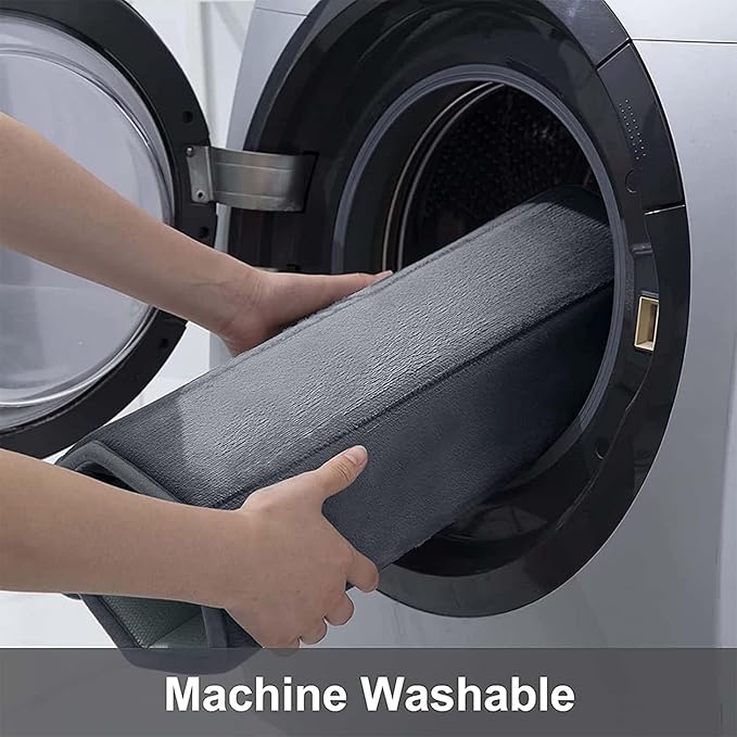 Buganda Memory Foam Bath Mat, 44" x 24", Ultra Soft and Non-Slip Bathroom Rugs, Water Absorbent and Machine Washable Bath Rug Runner for Bathroom, Shower, and Tub, Dark Grey