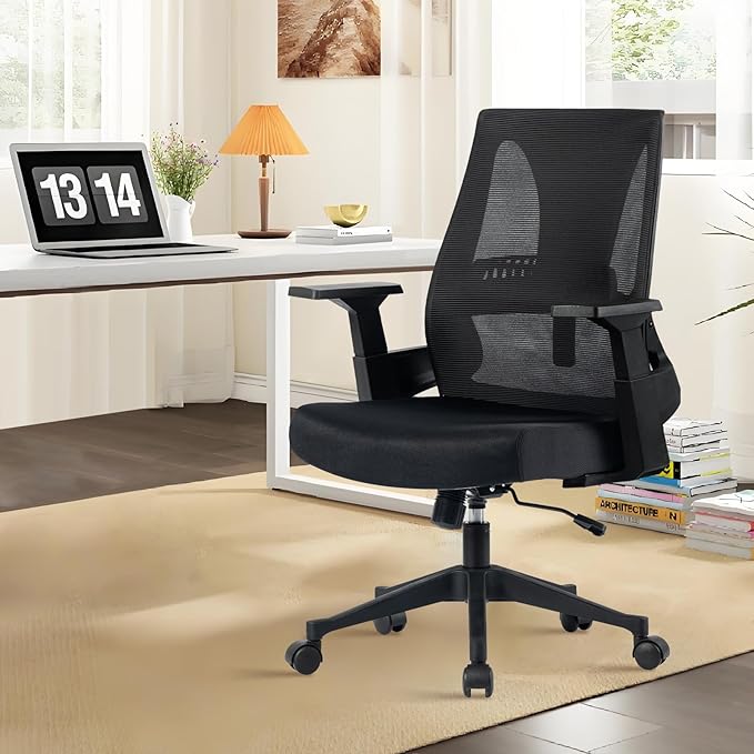 CLATINA Big and Tall Office Chair 500lbs, Heavy Duty Ergonomic Mesh Desk Chair with Lumbar Support and Armrests, Wide Seat Computer Task Chair for Home Office Study Conference Room, Black, 8pk