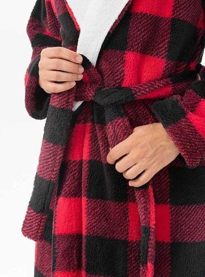 DAVID ARCHY Men's Soft Fleece Plush Robe Full Length Long Bathrobe