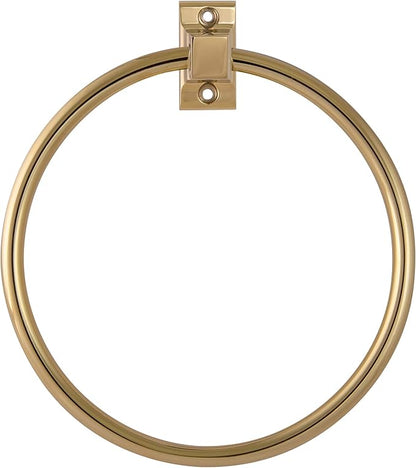 Design House 533349 Millbridge Classic Towel Ring for Bathroom Polished Brass