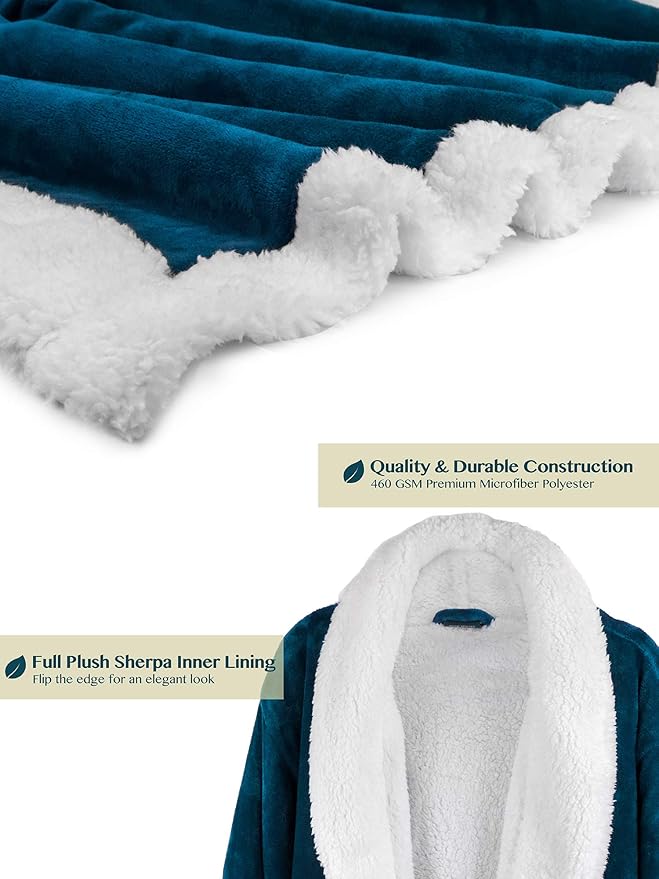 PAVILIA Mens Soft Robe | Warm Fleece Robes for Men, Soft Spa Bathrobe with Shawl Collar and Pockets