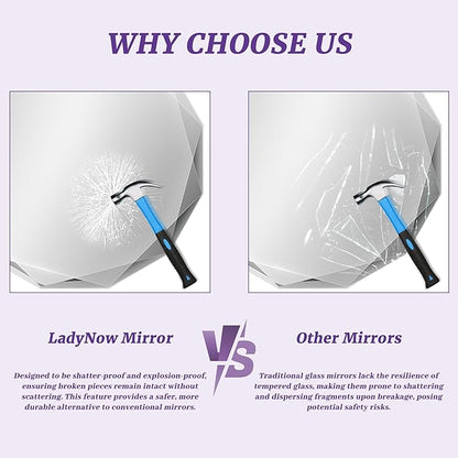 Bathroom Mirror for Wall, 24" x 24" Circle Bathroom Vanity Mirror, Beveled Edge Frameless Wall Mount Vanity Mirror, Decorative Round Irregular Beveled Edge