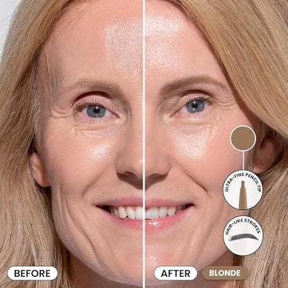 PrimeBrow Pencil for Mature Women ?€? Ultra-Precise Tip for Natural, Hair-Like Strokes ?€? Smudge-Proof & Long-Lasting Wear ?€? Great for Thinning, Sparse, or Graying Brows (Blonde)