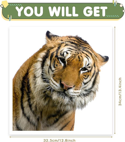 Gentle Tiger Wall Stickers & Decals - Peel & Stick, Removable Funny Tiger Window Stickers for Farmhouse Bedroom, Living Room & Shop Windows