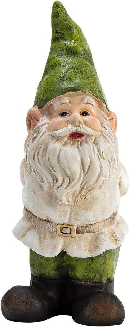 Alpine Corporation 12" Tall Traditional Outdoor Garden Gnome Yard Statue Decoration