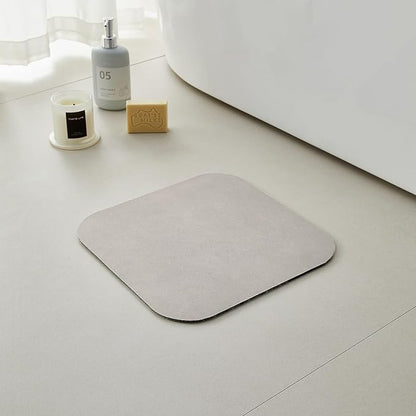 Small Bathroom Mat Quick Dry, Bathroom Rugs Non Slip Washable Thin Absorbent Bath Mat Fits Under Door Bathroom Floor Mat Perfect for Bath, Shower, or Sink 12"x12" Light Grey