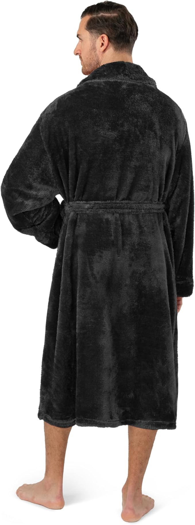 PAVILIA Mens Soft Robe, Plush Fluffy Fleece Bathrobe Men, Long Sherpa Shaggy Spa Robe