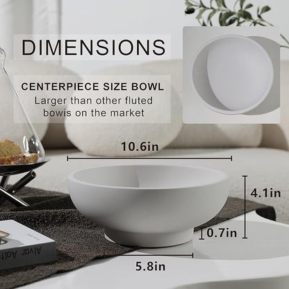 Concrete Fruit Bowl for Kitchen Counter - Modern Home Decor, Large Decorative Bowl for Fruits, Keys, and Candy, Durable and Stylish Design