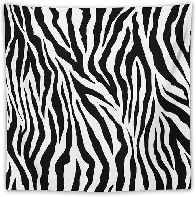 HZOHNAGO Zebra Print Tapestry Nature Wild Animals Black and White Stripe Printed Wall Tapestry Painting Wall Hanging for Bedroom Living Room Dorm 60" W x 60" H