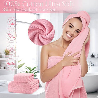 32PCS Bathroom Accessories Set Bathroom Set,Pink Shower Curtain Set,Bath Towel Set,Hand Towel,Toilet Brush,Trash Can & 3PCS Soap Dispenser