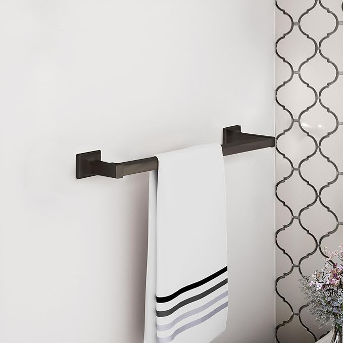 Design House 539205 Wall-Mounted Millbridge Bath Accessories, 18-inch Towel Bar, Oil Rubbed Bronze