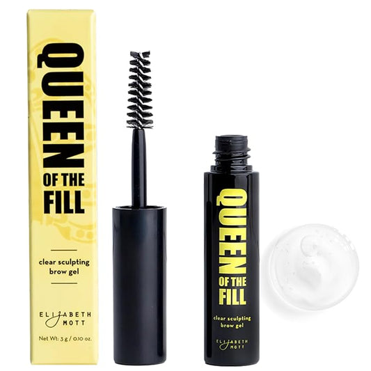 Elizabeth Mott Queen of the Fill Clear Brow Gel ?€? Long-Lasting Sculpting & Shaping Gel Setter to Control, Tame & Define Eyebrows with Natural Finish ?€? Smudge-Proof, Lightweight, Quick-Dry Formula ?€? 3g