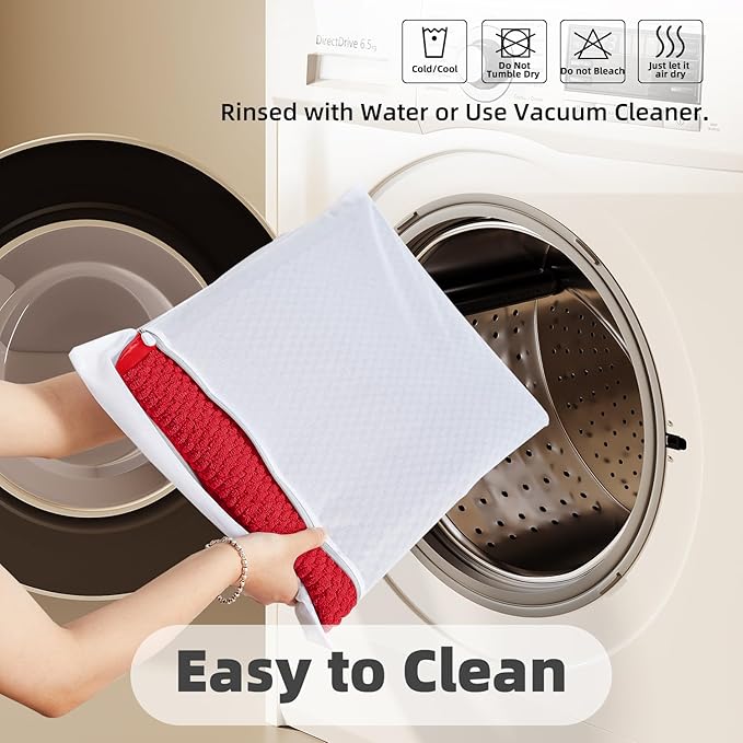 Red Bathroom Rug, 20"x24" U Shape, Non Slip, Quick Dry, Machine Washable, Low Pile Chenille Bath Mat