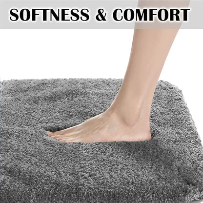 Suchtale Large Extra Soft and Absorbent Shaggy Bath Mat (24 x 40, Dark Grey) Machine Washable Microfiber Non Slip Bath Mat for Bathroom Floor