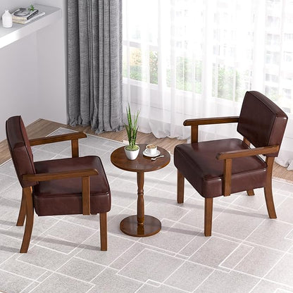 Accent Chair, PU Leather Living Room Chairs Oversize with Soft Seat and Armrests for Living Room Dinning Room Bedroom Reading Room Waiting Room