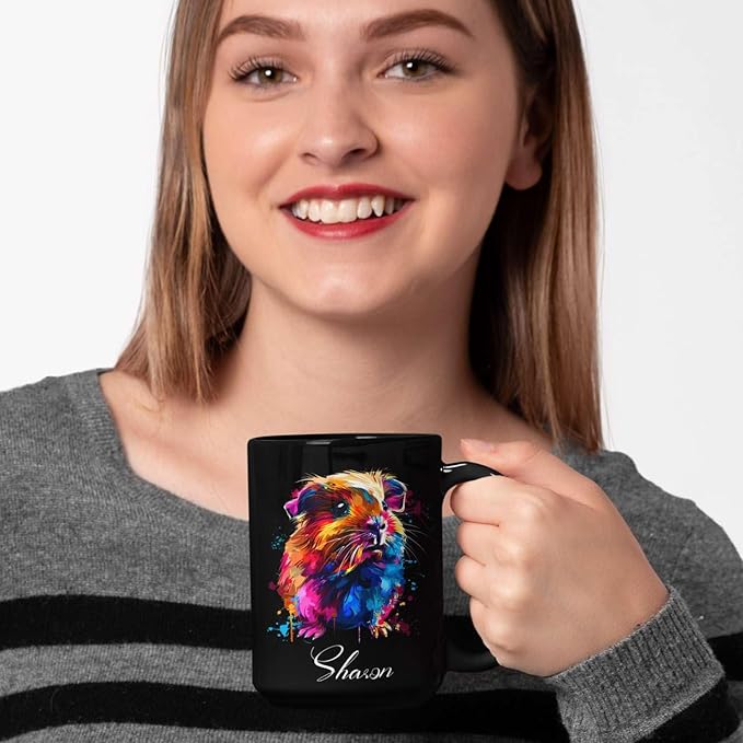 Personalized Customized Colorful Guinea Pig Coffee Cup, Animal Mug For Guinea Pig Lover, 11oz & 15oz Ceramic Mug - Gift For Birthday, Christmas