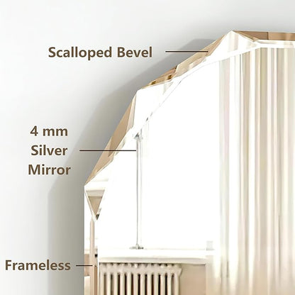 Bathroom Mirrors for Over Sink, Round Frameless Mirrors for Wall, 24x30 Inch Beveled Bathroom Mirror, Bathroom Vanity Circle Mirror for Bedroom Living Room Entryway Home Decor