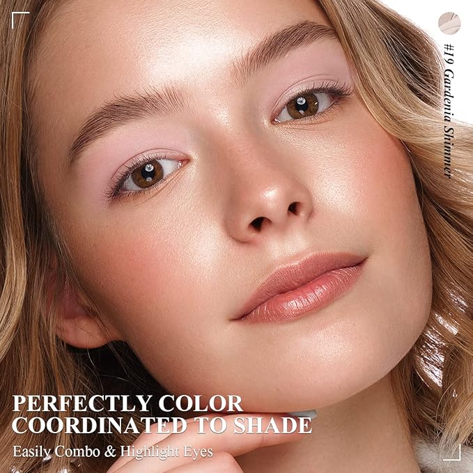 6PCS Cream Eyeshadow Stick Makeup Sets, Metallic And Matte Shimmer Eye Shadow Eye Brightener Stick Pencil Crayon, B04-Champagne Pink