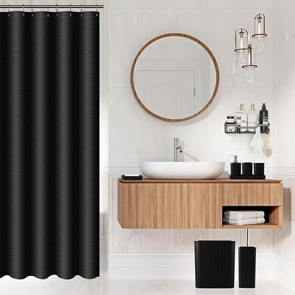 28PC Bathroom Set - Gorgeous Black Bathroom Set, Bathroom Accessory Set, Black Shower Curtain Set with Shower Caddy