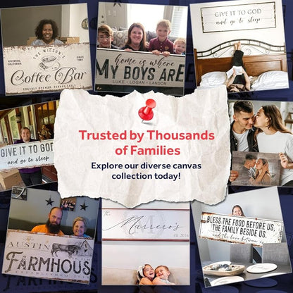 Tailored Canvases Custom Bar Sign - Personalized Basement Bar Decor, Lounge Canvas Wall Art for Man Cave, Kitchen, Pub & Diner, Rustic Home Bar Sign, Ready-to-Hang, Unique Printable Art