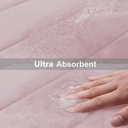 Buganda Memory Foam Bath Mat, 55" x 24", Ultra Soft and Non-Slip Bathroom Rugs, Water Absorbent and Machine Washable Bath Rug Runner for Bathroom, Shower, and Tub, Peach