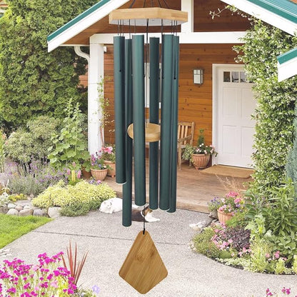 Wind Chimes Outdoor Deep Tone, 36 Inches Large WindChimes Outdoor Sympathy Windchime for Mom/Housewarming/Christmas, Garden Chimes for Outside Decoration. Green