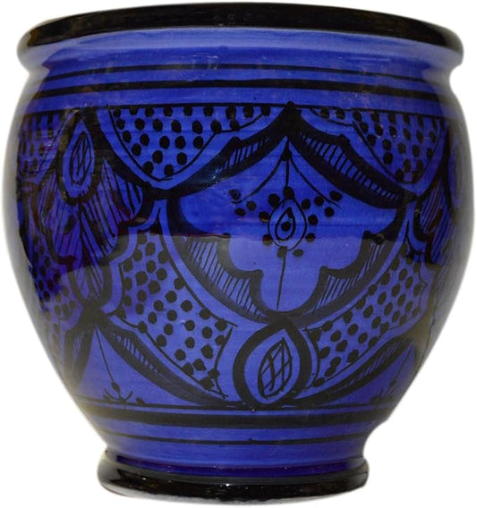 Treasures Of Morocco Flower Pot Moroccan Spanish Garden Drain Hole Ceramic Planter Handmade Multicolored