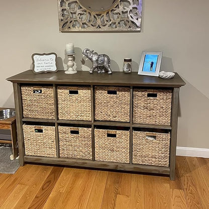 12x12x12 Storage Cube, Water Hyacinth Storage Baskets, Wicker Storage Baskets for Shelves, Woven Baskets for Storage, Square Wicker Storage Basket for Bedroom, Living Room (4 Packs 12x12in)