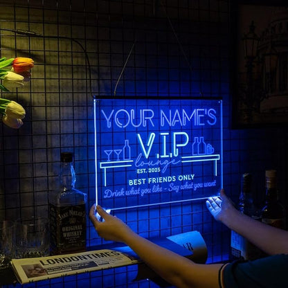 Personalized Bar Signs with Your Name for home wall light up with personalized pub name, man cave accessories, beer themed neon customizable lighted sign