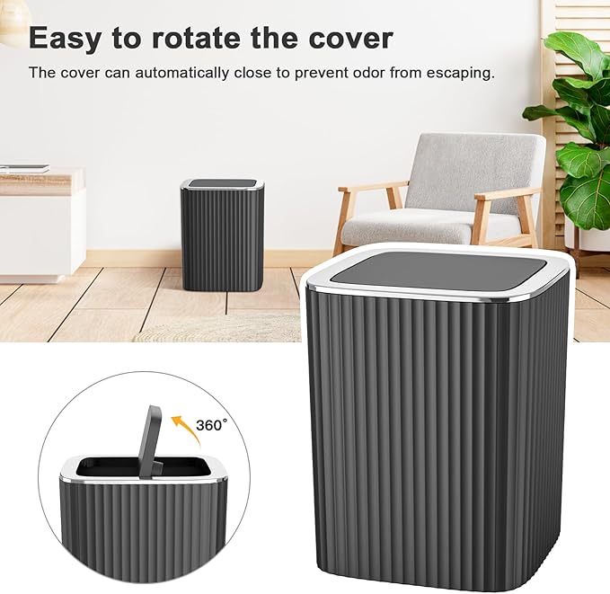 Umimile Black Bathroom Accessories Set, 9-Piece Bathroom Set with Toothbrush Holder, Toothbrush Cup, Soap Dispenser, Soap Dish, Vanity Tray, Toilet Brush Holder, Qtip Holder and Trash Can