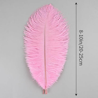 THARAHT Pink Ostrich Feathers 24pcs Natural Bulk 8-10Inch 20cm-25cm for Crafts Wedding Party Centerpieces Flower Arrangement Easter Gatsby and Home Decoration Feathers