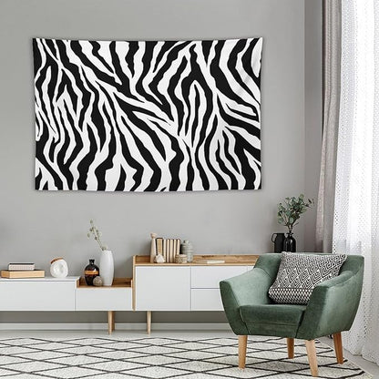 HZOHNAGO Zebra Print Tapestry Nature Wild Animals Black and White Stripe Printed Wall Tapestry Painting Wall Hanging for Bedroom Living Room Dorm 90" W x 60" H