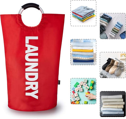 Caroeas 90L Laundry Basket (13 Colors), Waterproof Laundry Hamper, Laundry Bag with Padded Handles, Clothes Hamper Stands Up Well, Collapsible Laundry Basket Easy Storage