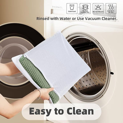 U-Shaped Toilet Rug, Thin Washable Non-Slip Absorbent Quick Dry Low Pile Mat, Sage Green 20"x24"