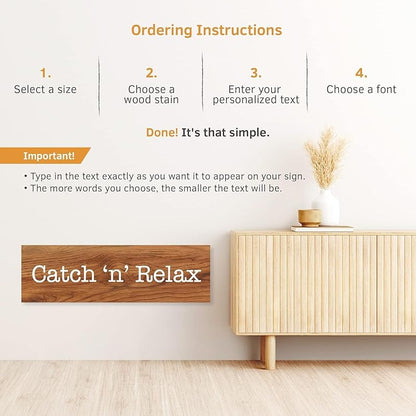 Custom Wood Signs Personalized | Farmhouse Decor | Personalized Signs | Personalized Rustic Wood Signs | Father's Day Gift | Custom Sign | Ready to Hang! (12x20 Inches)