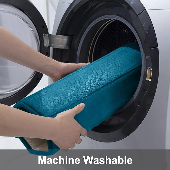 Buganda Memory Foam Bath Mat, 35.4" x 24", Ultra Soft and Non-Slip Bathroom Rugs, Water Absorbent and Machine Washable Bath Rug Runner for Bathroom, Shower, and Tub, Peacock Blue