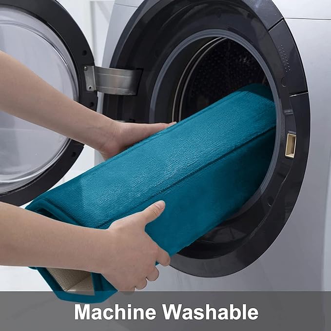 Buganda Memory Foam Bath Mat, 55" x 24", Ultra Soft and Non-Slip Bathroom Rugs, Water Absorbent and Machine Washable Bath Rug Runner for Bathroom, Shower, and Tub, Peacock Blue