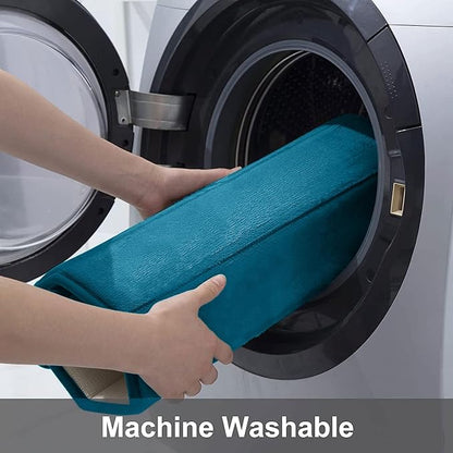 Buganda Memory Foam Bath Mat, 55" x 24", Ultra Soft and Non-Slip Bathroom Rugs, Water Absorbent and Machine Washable Bath Rug Runner for Bathroom, Shower, and Tub, Peacock Blue