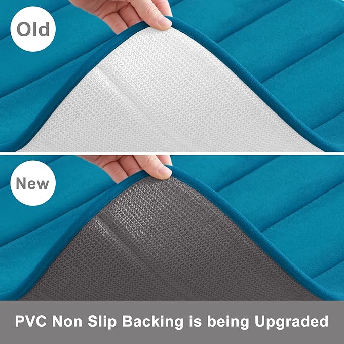 Buganda Memory Foam Bath Mat, 59" x 17", Ultra Soft and Non-Slip Bathroom Rugs, Water Absorbent and Machine Washable Bath Rug Runner for Bathroom, Shower, and Tub, Peacock Blue