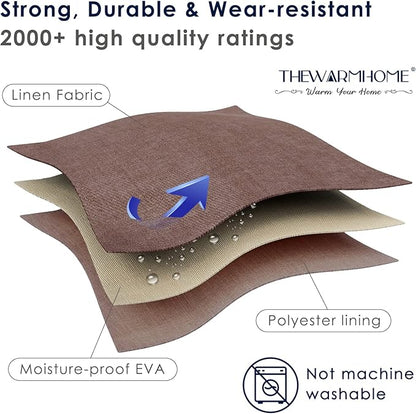 TheWarmHome Small Fabric Canvas Storage Bin with Cotton Rope Handles - Foldable Empty Basket for Gift (Brown-1 Pack,11.8L7.9W5.2H inch)